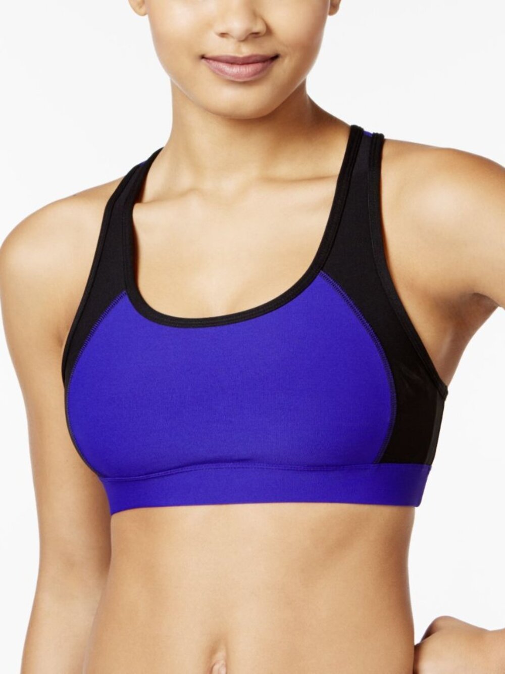 Ideology Womens Activewear Ladder Back Mid Impact Sports Bra Color Blazing Purpl